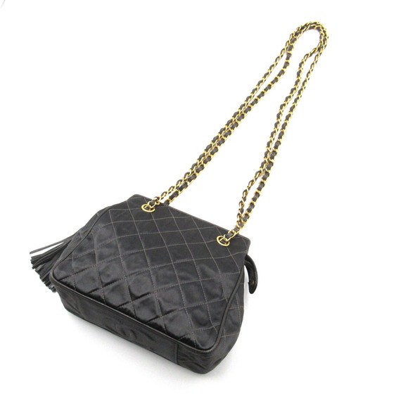 Chanel Chain Shoulder Bag Satin Gray - Picture 4 of 7